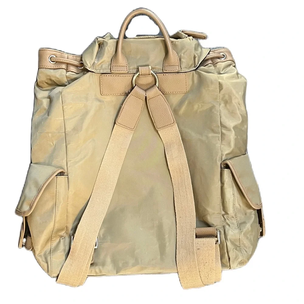 Duchamp London Tan Nylon Drawstring Computer Backpack